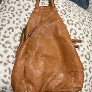We The Free Tan Leather Backpack